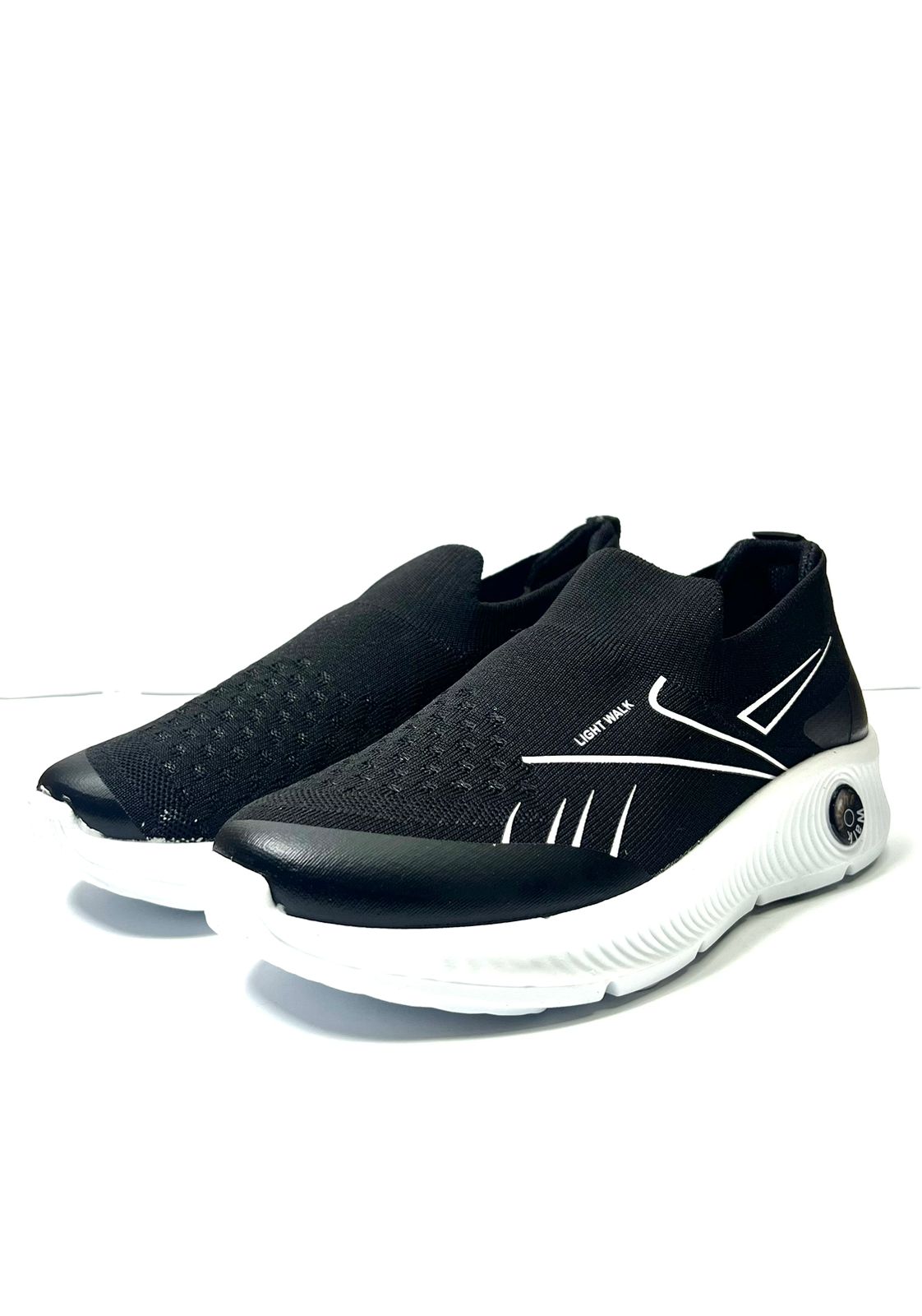 Light Walk Slip-On Walking Shoes - Perfect for Casual & Active Wear (Black)