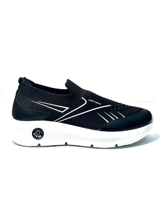 Light Walk Slip-On Walking Shoes - Perfect for Casual & Active Wear (Black)